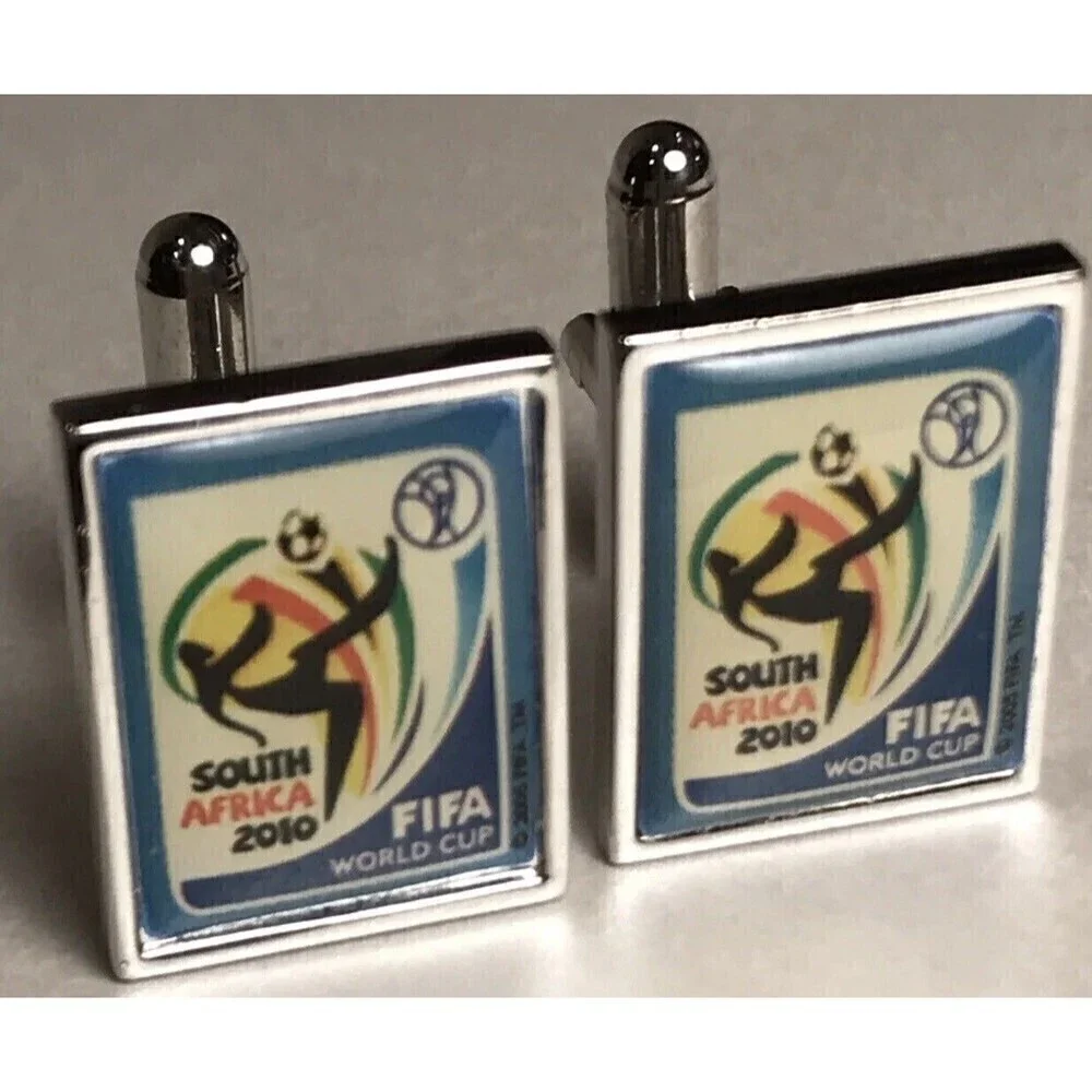 FIFA World Cup Cuff links 2010 South Africa football Soccer Silver Tone Cufflink